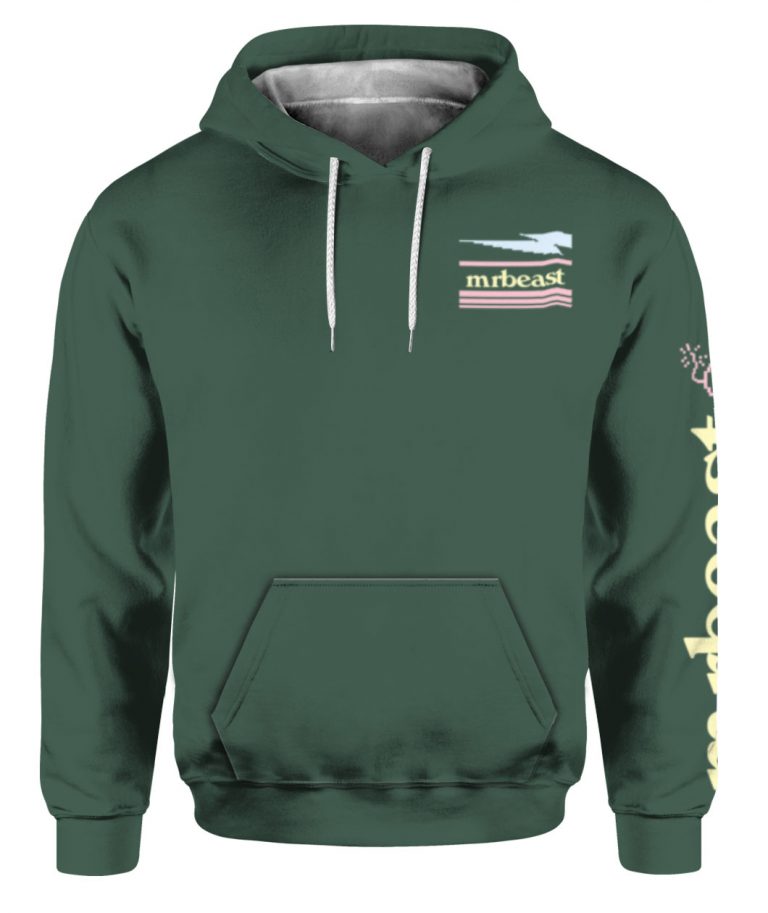 MrBeast Merch Beast Glitch Hoodie Green - Spoias