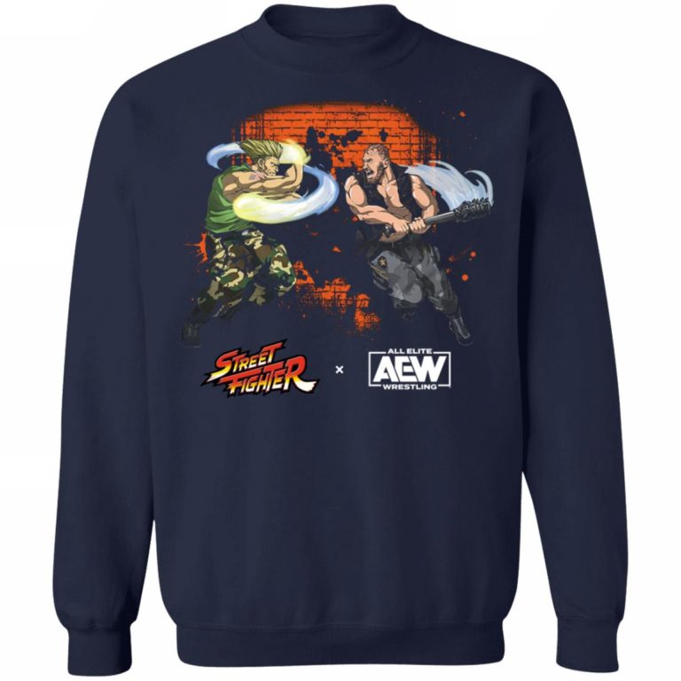 Aew Live Merch Mox vs Guile Street Fighter x Aew Shirt - Spoias